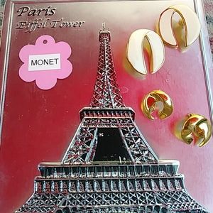 VINTAGE MONET EARRINGS - 2 PAIRS OF CLIP BACKS